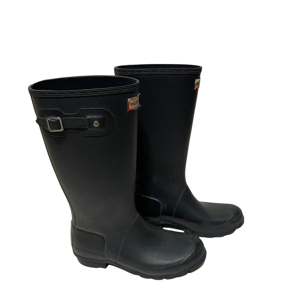 Hunter Boy and Girl Black Waterproof Boots
